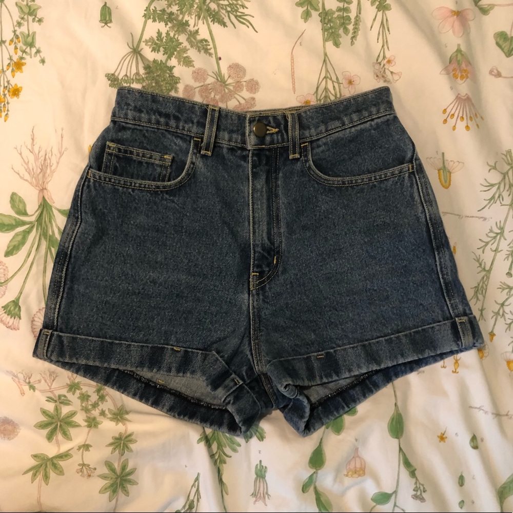 American Apparel High Waist Denim Shorts